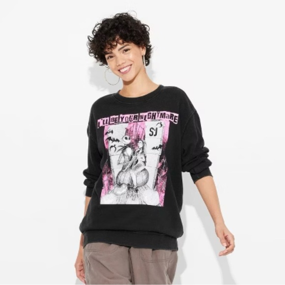 The Nightmare Before Christmas Black Sweatshirt XXS - Picture 1 of 4